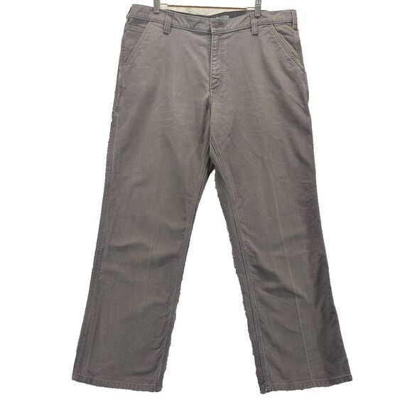 Carhartt Pants Men 40x30 Gray Relaxed Fit Rugged Flex Canvas Cargo Carpenter - Picture 1 of 12